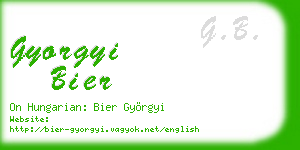 gyorgyi bier business card